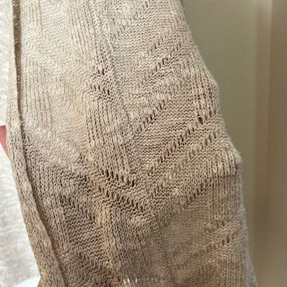 ✨🕊️ Vintage Eileen Fisher Beige Open Front Lightweight Knit Cardigan Sweater - Picture 8 of 12